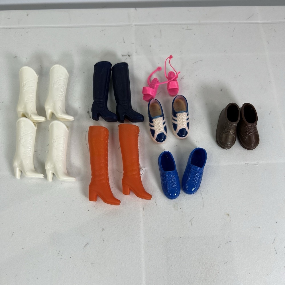 Bundle Of‎ 8 Pairs Of Barbie Doll Shoes Boots Heels Sneakers RT1